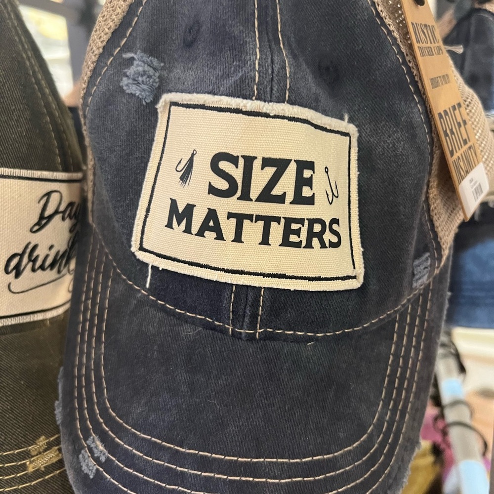 Blue and Tan Distressed Cap with Patch